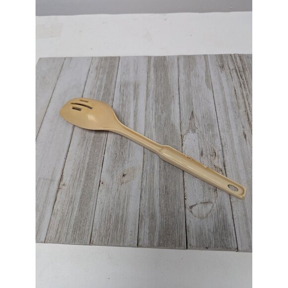Vintage Lustro Ware Tan Almond Nylon Plastic Slotted Spoon 11" - Picture 4 of 7